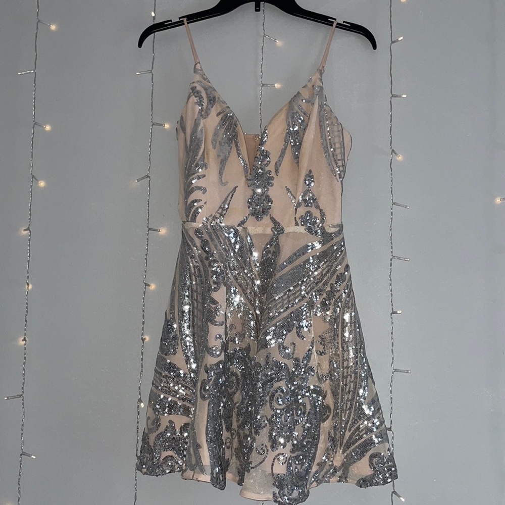 Juniors Mini Shimmer Dress